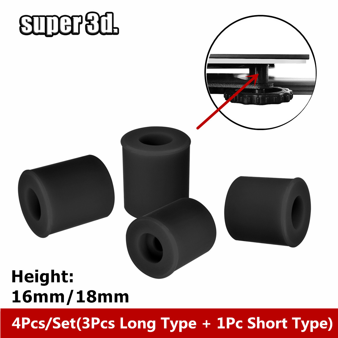 3D Printer Stand - 4/8/20 pièces Hot bed droeling silicone