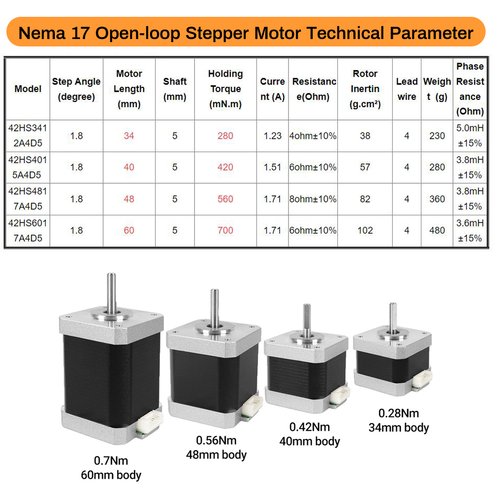 Moteur pas à pas Nema17 42 à 4 - 3D Printer avis et prix